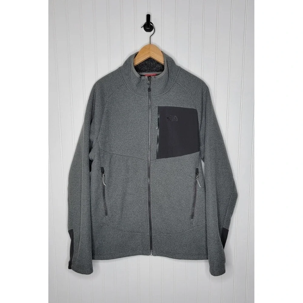 The North Face Full Zip Fleece Jacket Men's Size Large Gray Outdoors